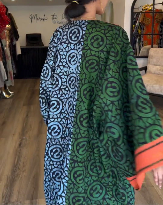 IMANI – AFRIKAANSE PRINT V-HALS KAFTAN MAXI JURK 6