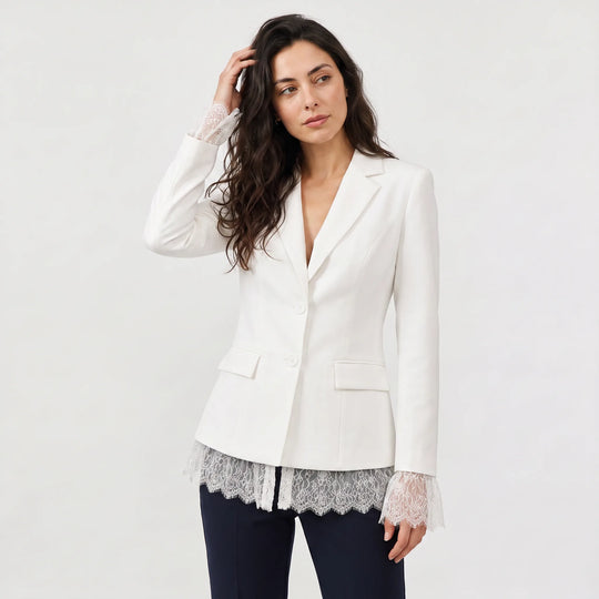 Blazer jacket met kantdetails