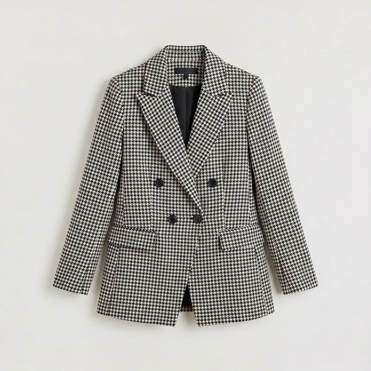 Blazer met houndstooth patroon