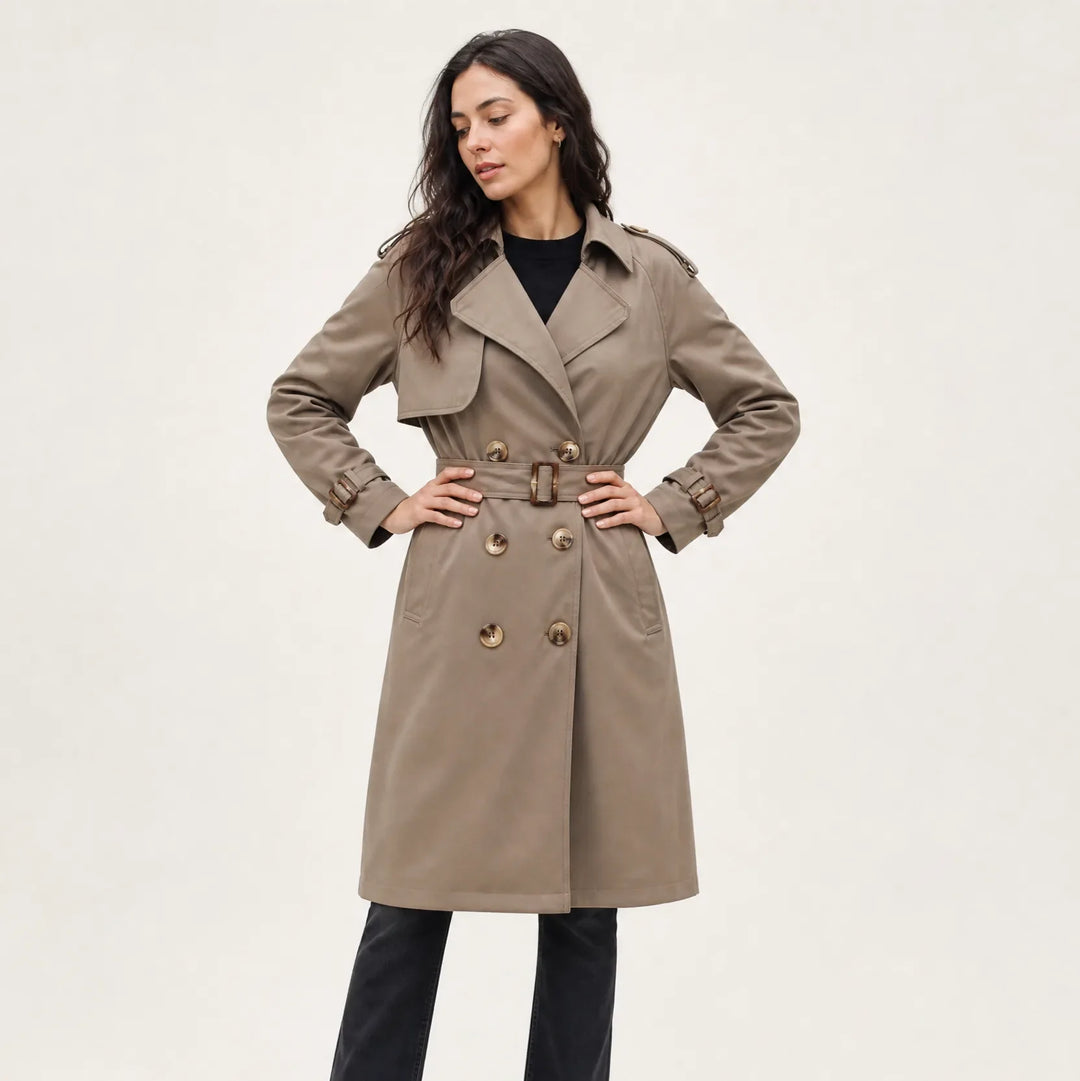 Beige trench coat met ceintuur