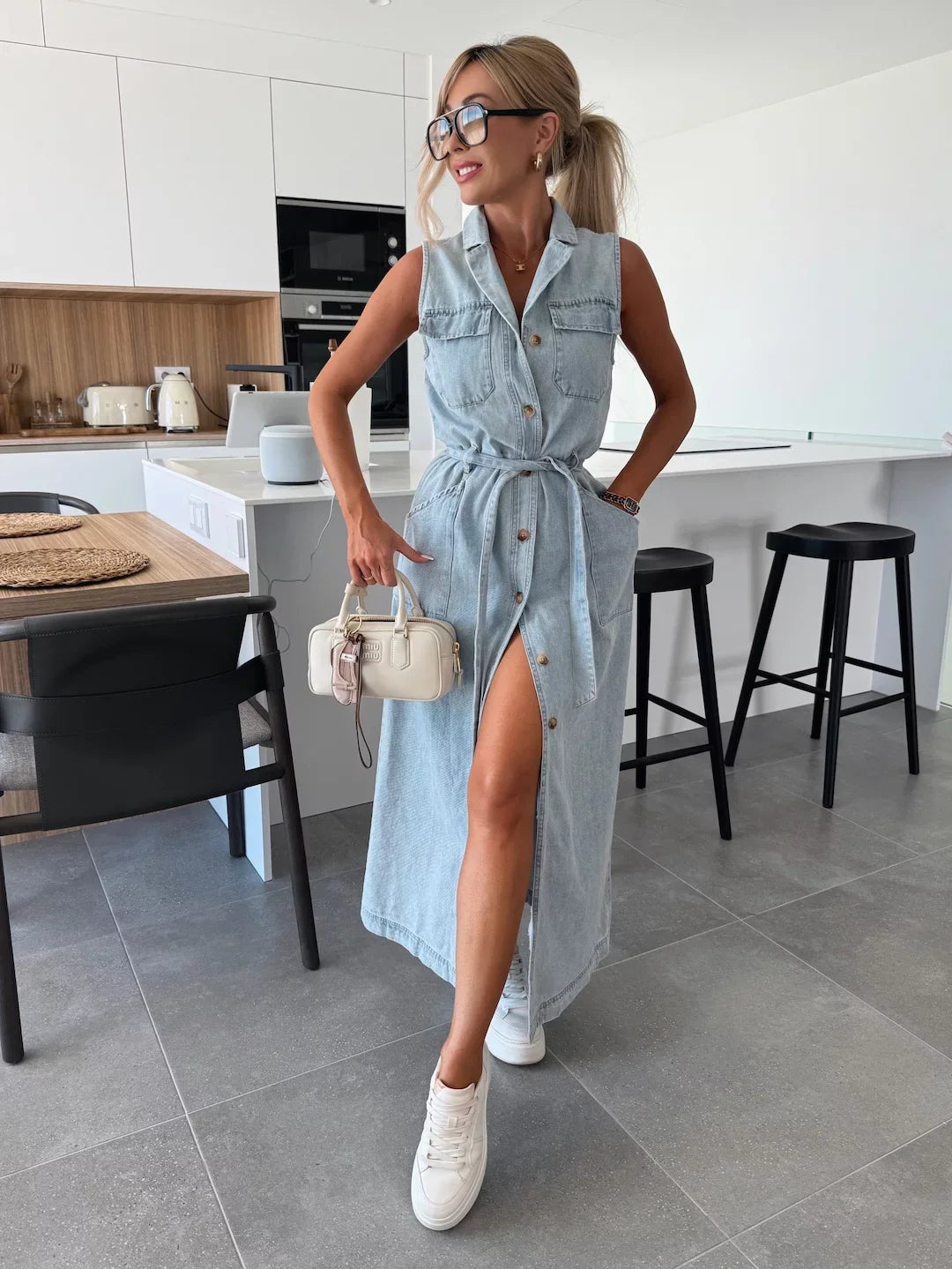 Isabelle | Maxi Denim Jurk 0