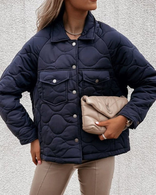 Jacke Damen | Übergangsjacke | Schneller Druckknopfverschluss & Brustpattentaschen 2