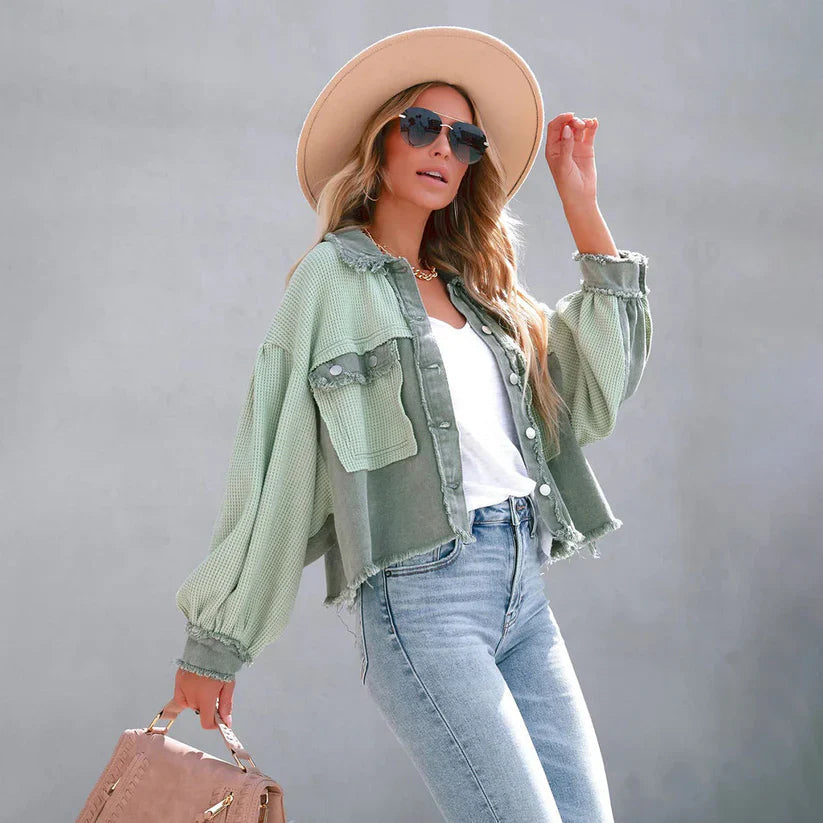 Jas Dames | Cropped Model & Stoere Gerafelde Zoom