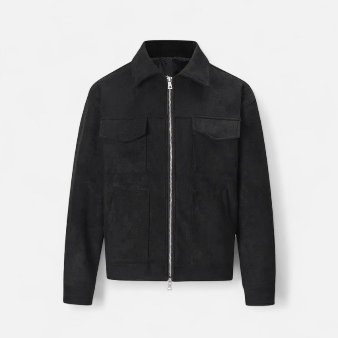 Heren Suède Utility Jas Klassieke Stijl 1