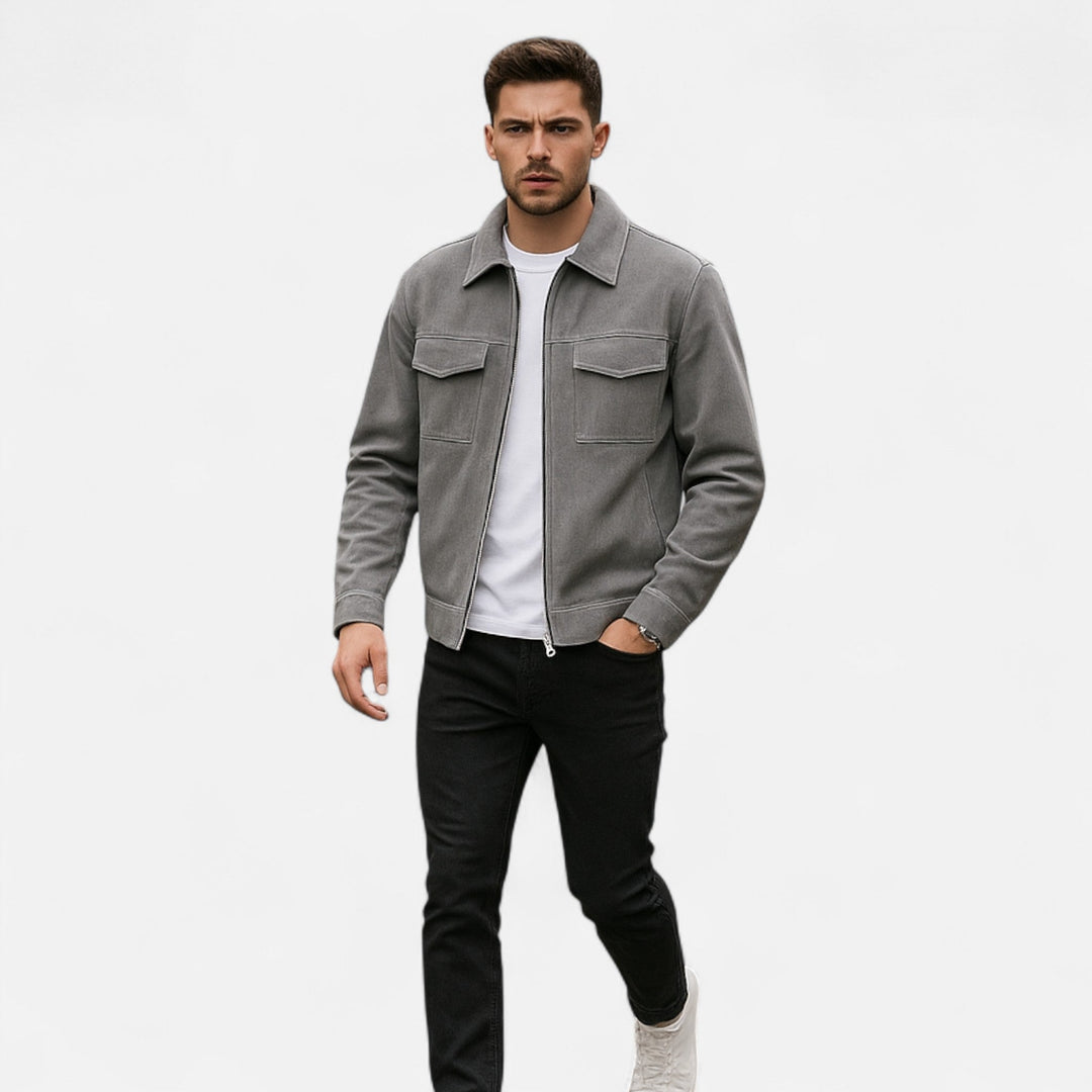 Heren Suède Utility Jas Klassieke Stijl 2