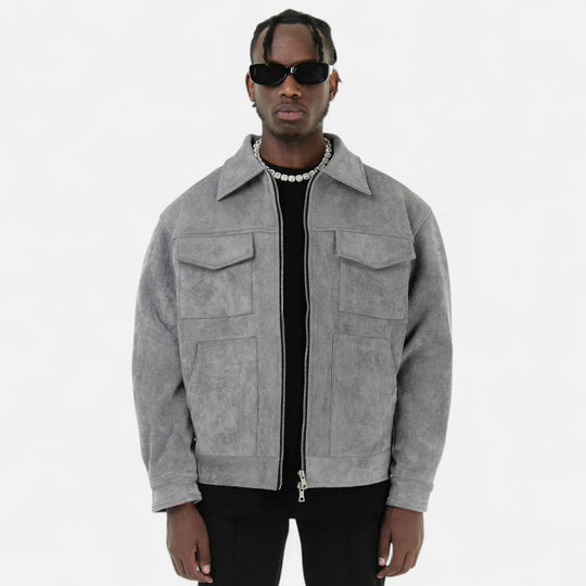 Heren Suède Utility Jas Klassieke Stijl 6