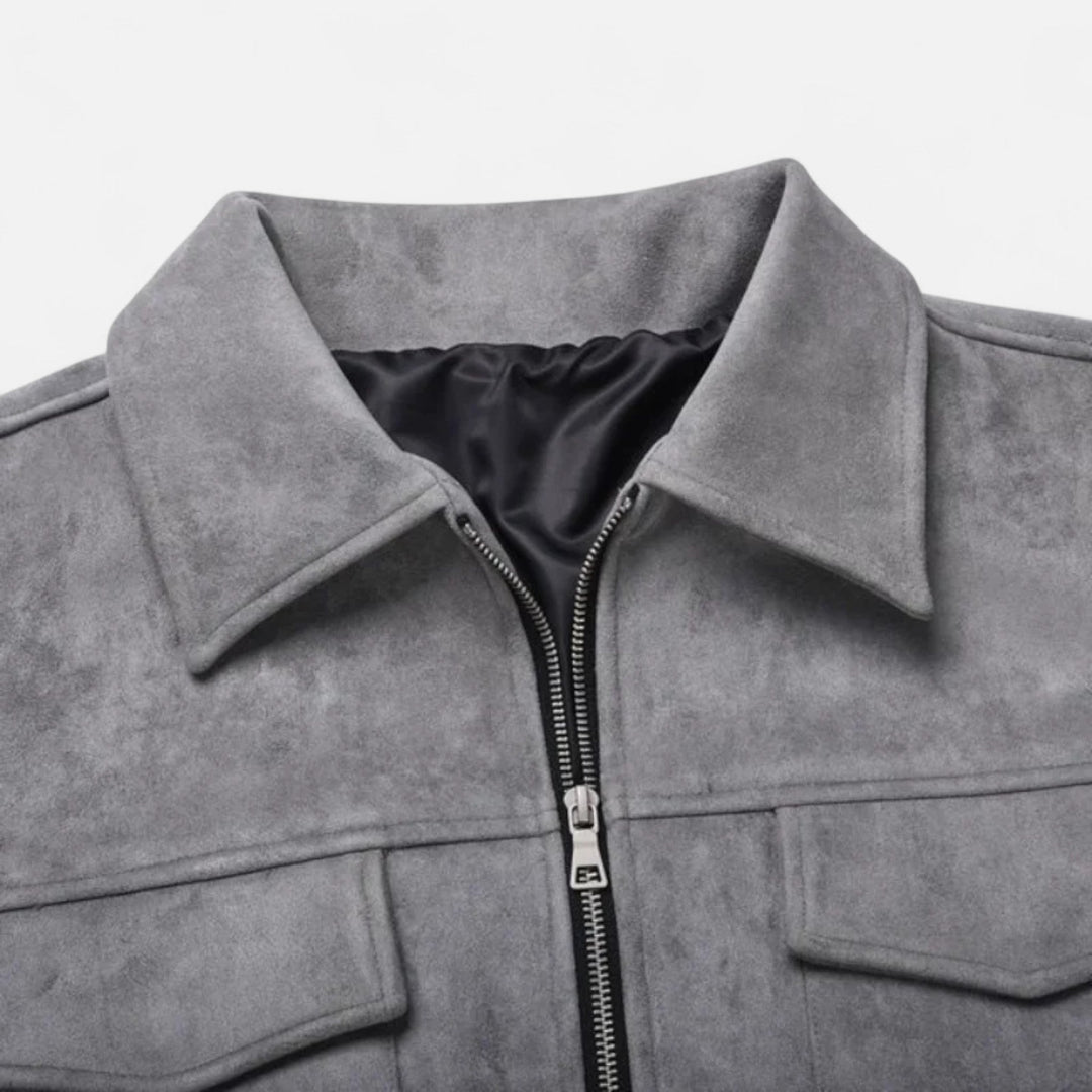 Heren Suède Utility Jas Klassieke Stijl 7
