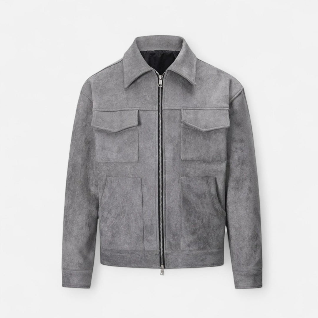 Heren Suède Utility Jas Klassieke Stijl 0