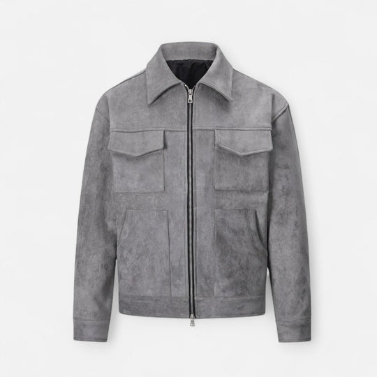Heren Suède Utility Jas Klassieke Stijl 0