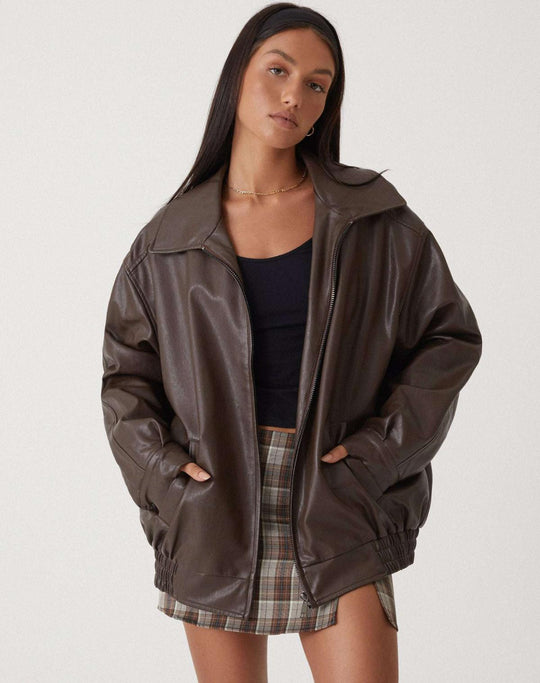 Jas - Oversized Imitatieleer Luchtige Pasvorm Met Voering 1