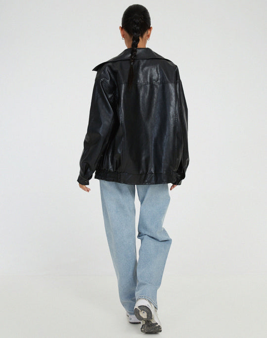 Jas - Oversized Imitatieleer Luchtige Pasvorm Met Voering 6