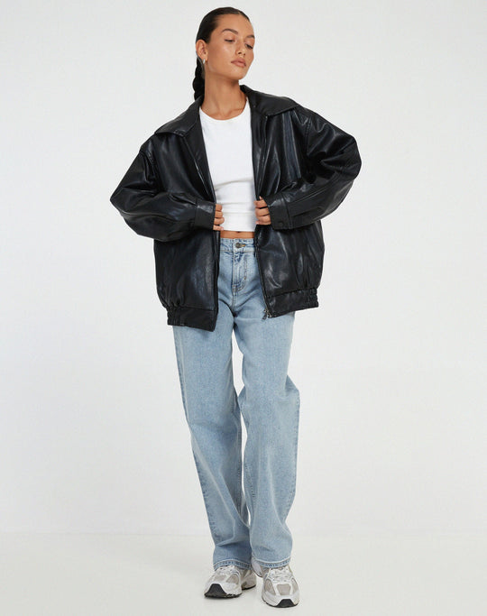 Jas - Oversized Imitatieleer Luchtige Pasvorm Met Voering 7