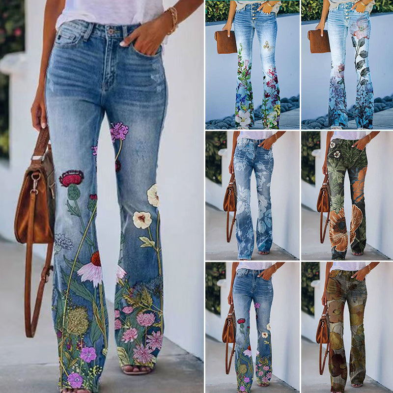 Flare-jeans met 4 knopen 1
