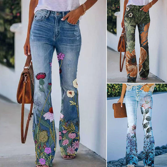 Flare-jeans met 4 knopen 2
