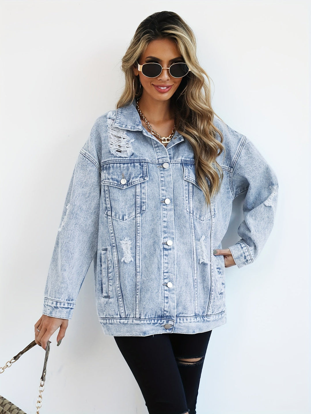 Jeansjacke Damen | Locker Fallende Passform & Coole Destroyed-Details