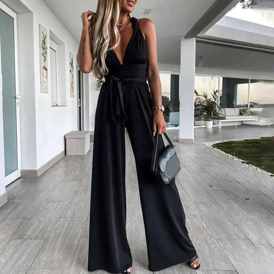 Elegante jumpsuit met gekruiste rug 9