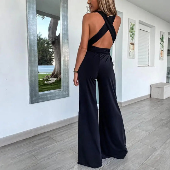 Elegante jumpsuit met gekruiste rug 6