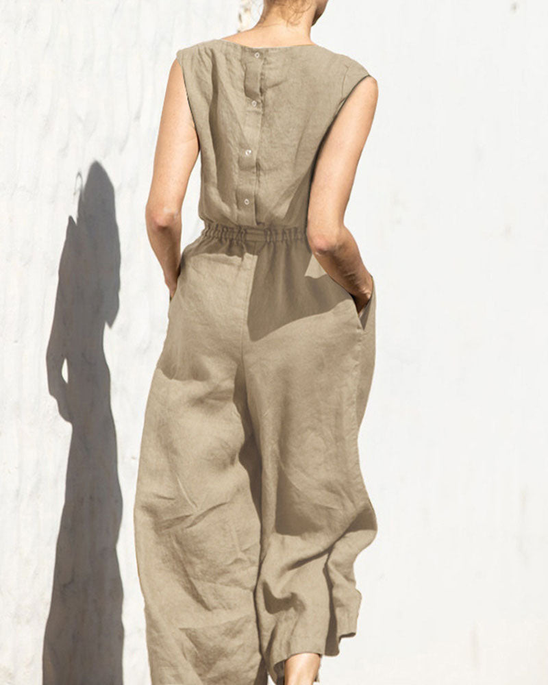 Jumpsuit Dames | Mouwloos comfort & Wijde pijpen