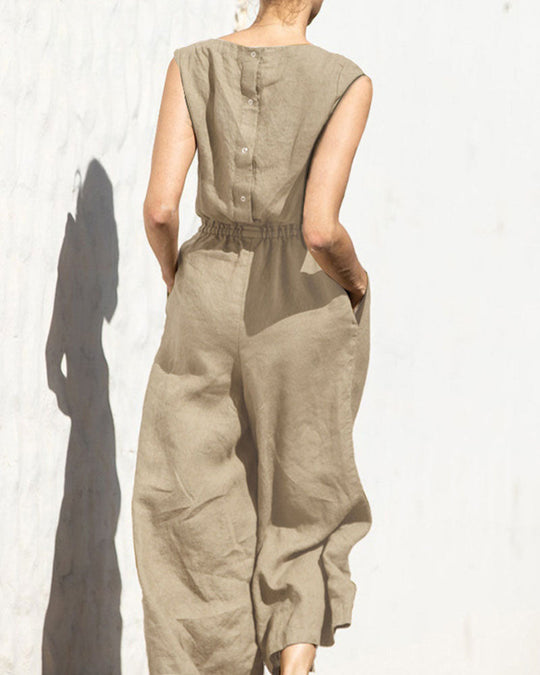 Jumpsuit Dames | Mouwloos comfort & Wijde pijpen