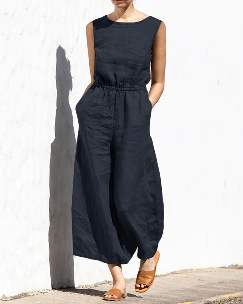Jumpsuit Dames | Mouwloos comfort & Wijde pijpen