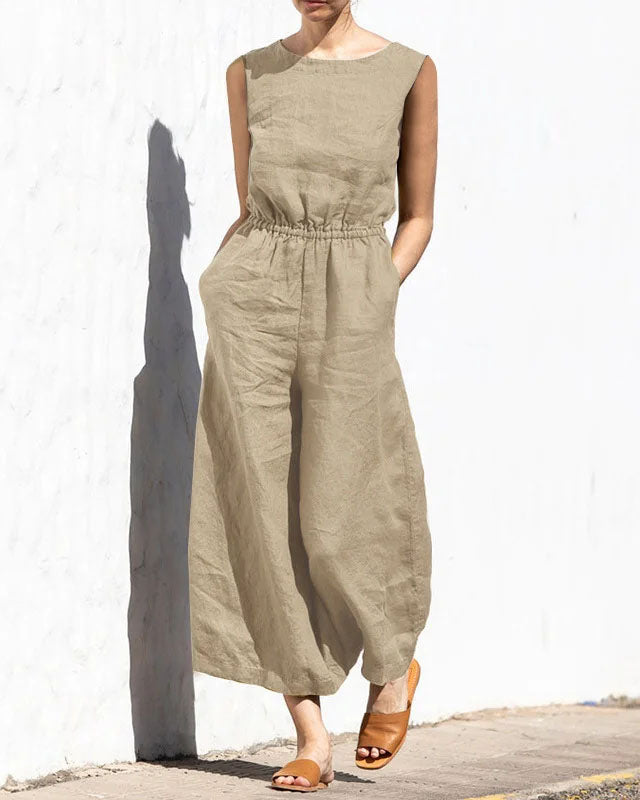 Jumpsuit Dames | Mouwloos comfort & Wijde pijpen
