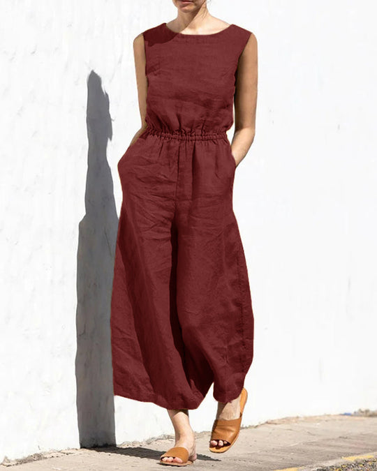Jumpsuit Dames | Mouwloos comfort & Wijde pijpen