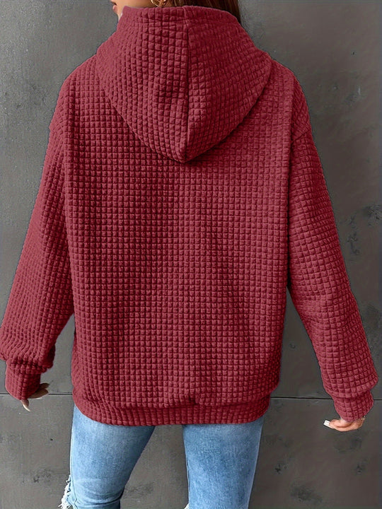 Kuscheliger Damen-Hoodie mit Kapuze und Waffelstruktur