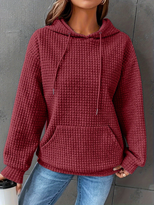 Damen-Kapuzenpullover mit langen Ärmeln und strukturierter Oberfläche