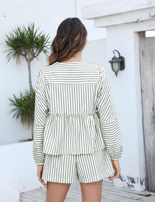 Kariertes Sommerset Damen aus Bluse und Shorts - Lola 3