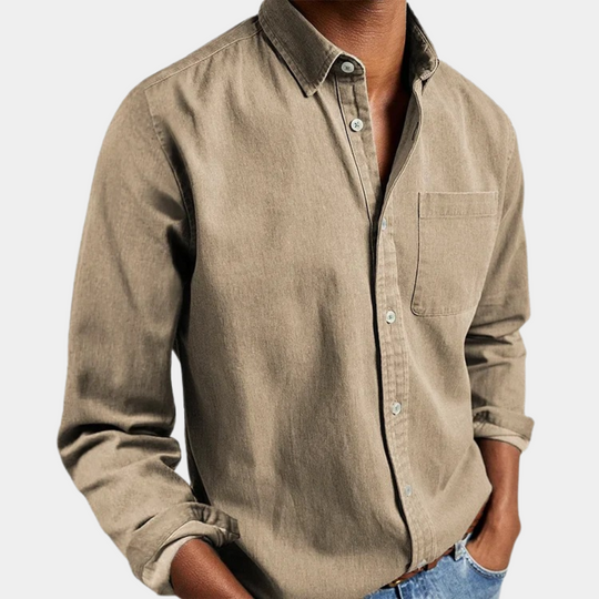 Klassisches Zeitloses Monochromes Herrenhemd Slim Fit - Desi