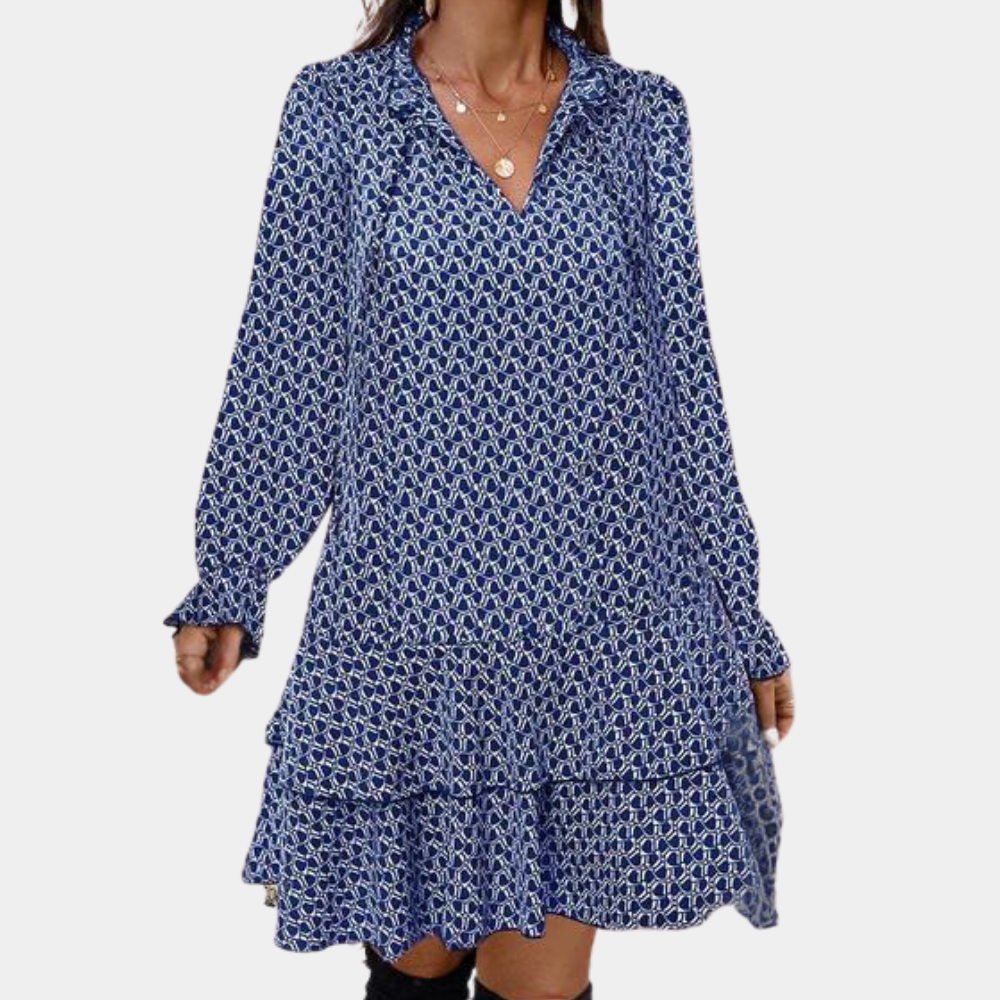 Klassisches und Elegantes Damenkleid mit Langen Ärmeln für Jede Jahreszeit - Julia