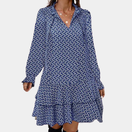 Klassisches und Elegantes Damenkleid mit Langen Ärmeln für Jede Jahreszeit - Julia