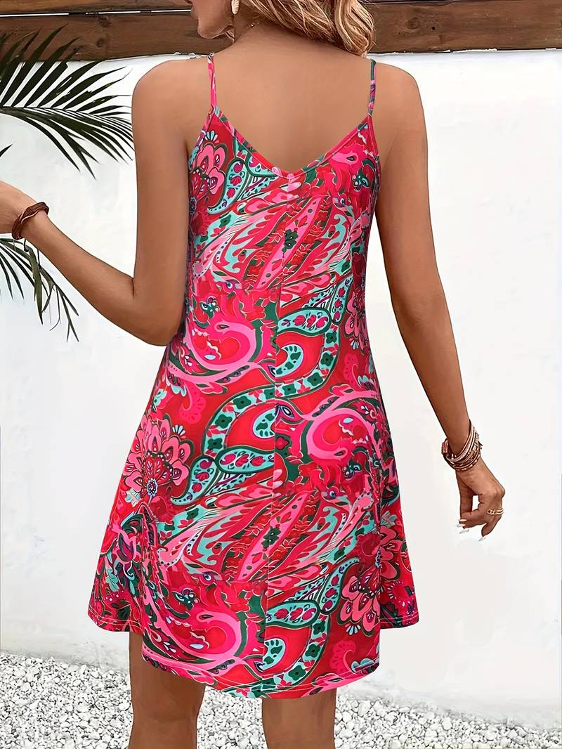 Zomerjurk Dames | Spaghettibandjes & Paisley Print