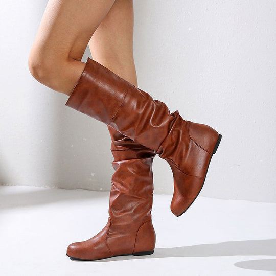 Knielange Slouch-Stiefel Damen | Blockabsatz & Komfort