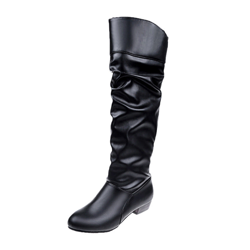 Knielange Slouch-Stiefel Damen | Blockabsatz & Komfort