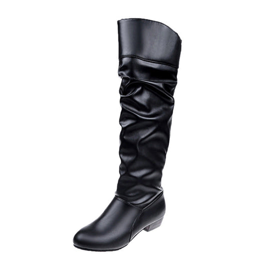 Knielange Slouch-Stiefel Damen | Blockabsatz & Komfort