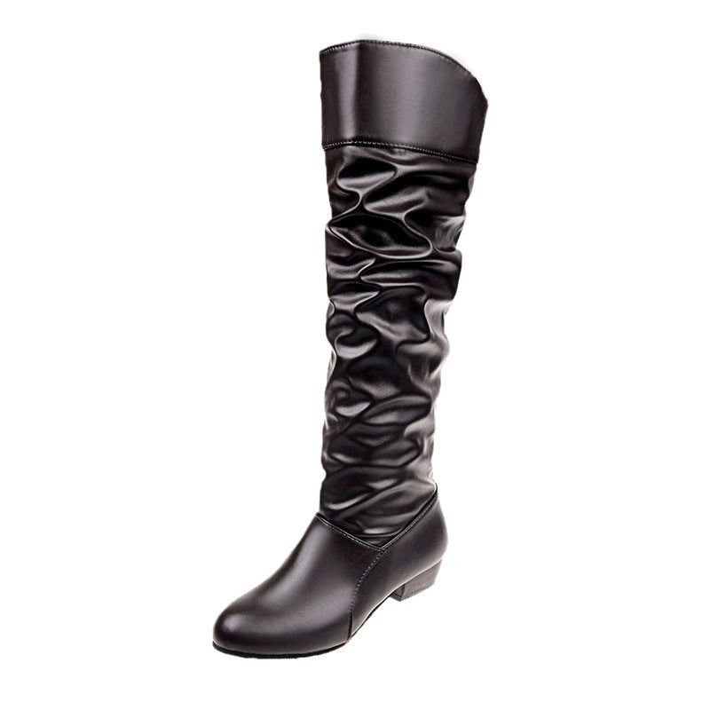 Knielange Slouch-Stiefel Damen | Blockabsatz & Komfort