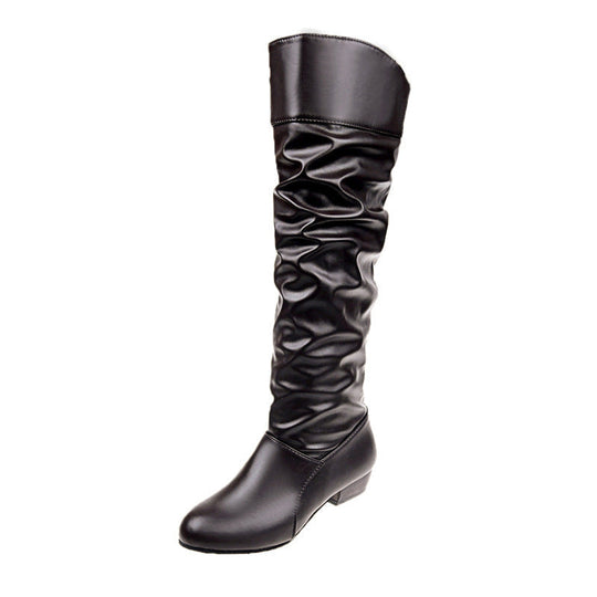 Knielange Slouch-Stiefel Damen | Blockabsatz & Komfort