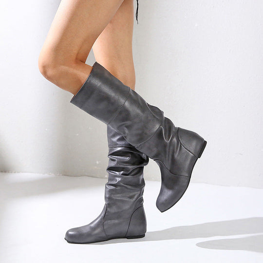 Knielange Slouch-Stiefel Damen | Blockabsatz & Komfort