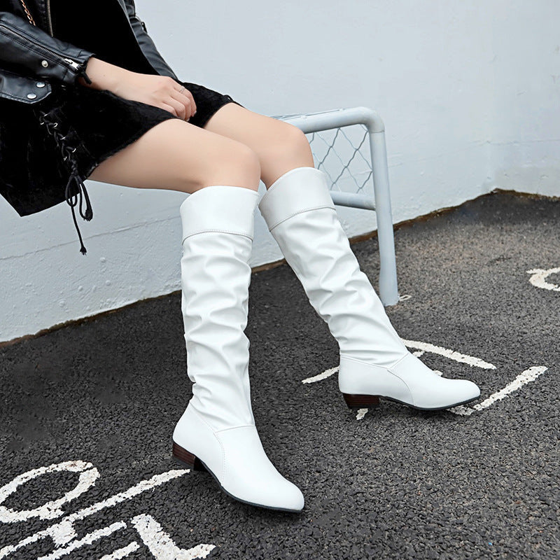 Knielange Slouch-Stiefel Damen | Blockabsatz & Komfort