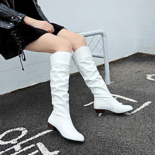 Knielange Slouch-Stiefel Damen | Blockabsatz & Komfort