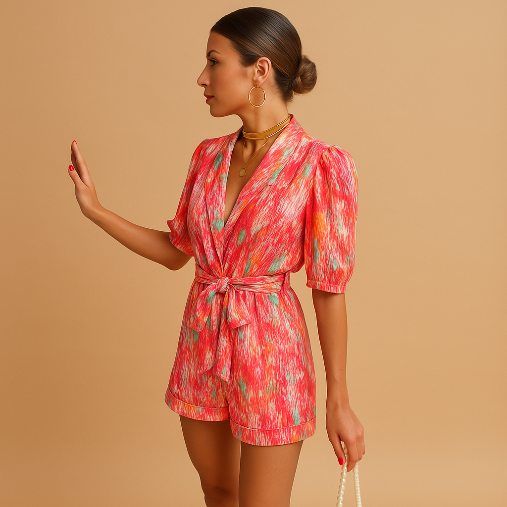 Korte Jumpsuit Dames | Zomerse Look met Strikdetail
