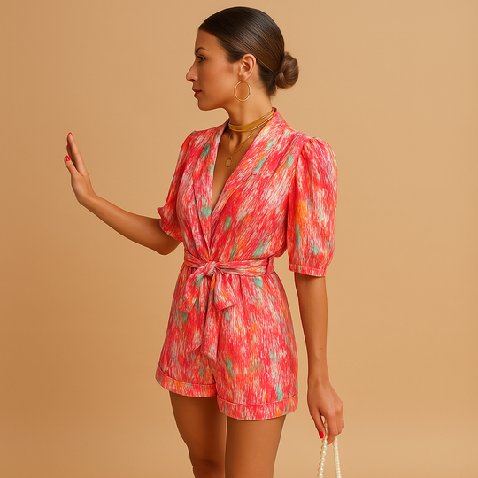 Korte Jumpsuit Dames | Zomerse Look met Strikdetail