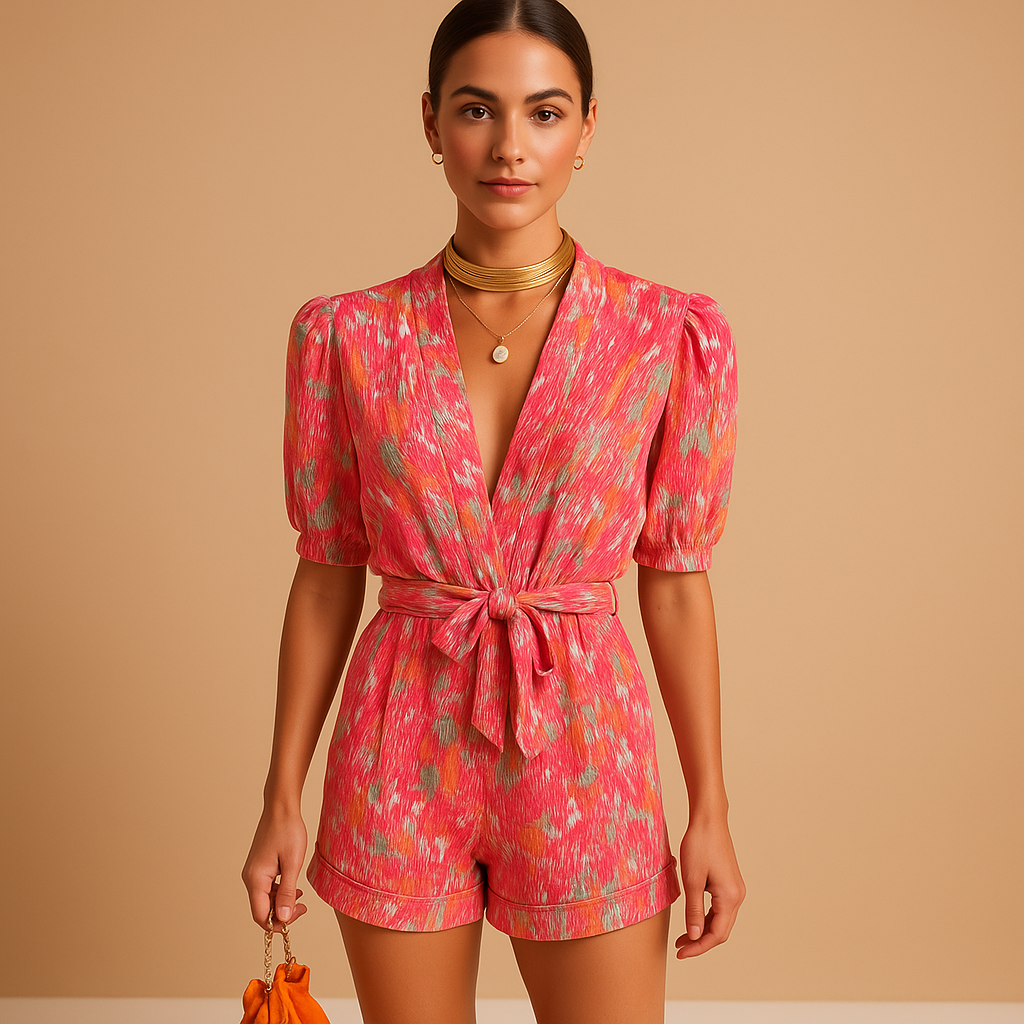 Korte Jumpsuit Dames | Zomerse Look met Strikdetail