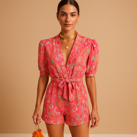 Korte Jumpsuit Dames | Zomerse Look met Strikdetail