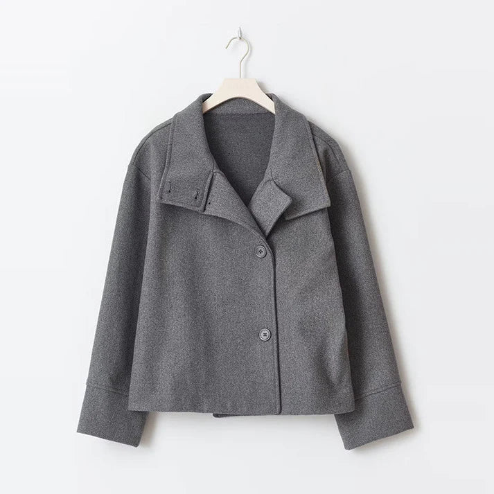Korte jas Dames | Hoge Kraag & Knoopsluiting