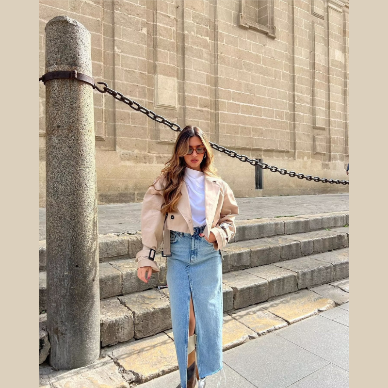 Korte trenchcoat Dames | Ceintuur & Tijdloze Look