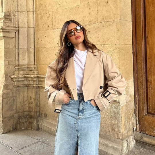Korte trenchcoat Dames | Ceintuur & Tijdloze Look