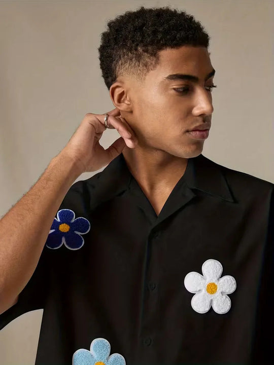 Korte mouw overhemd met bloemen 8
