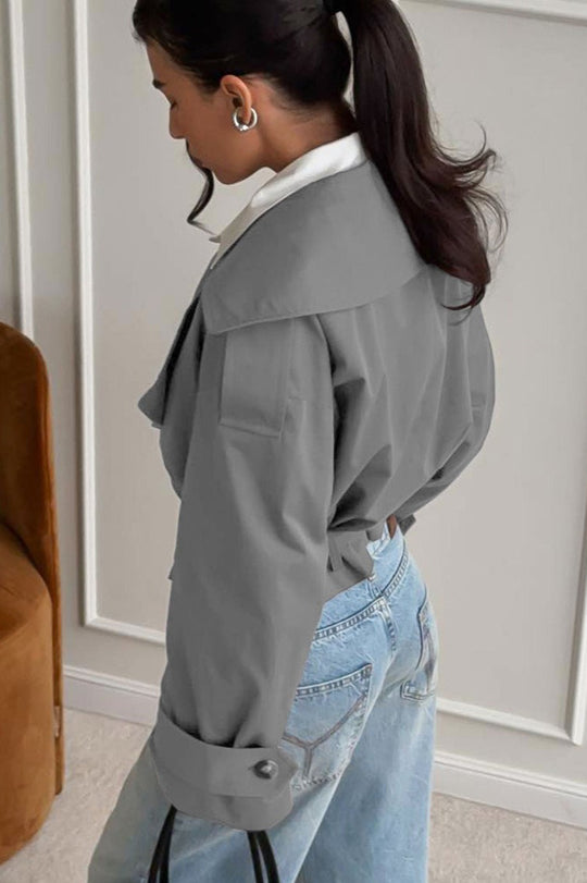 Kurzjacke Damen | Mit Gürtel & Reverskragen